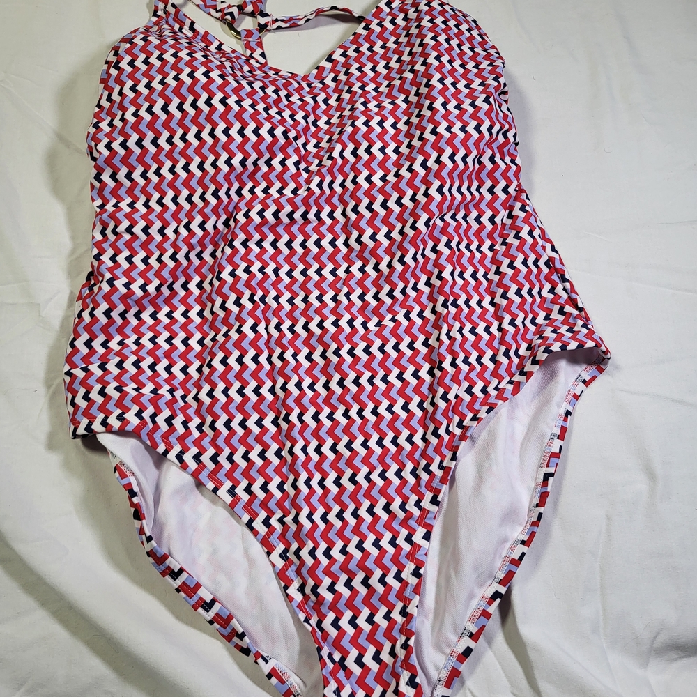 Kona Sol Zigzag One Piece Swimsuit Womens Plus Size 22 Nwt